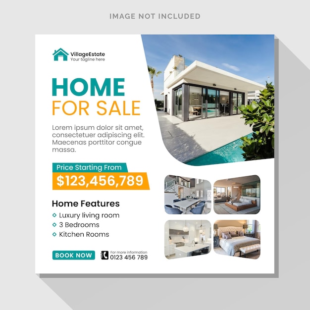 Home for sale social media post template