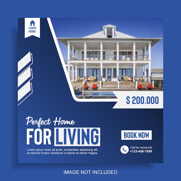 Vector home sale social media template