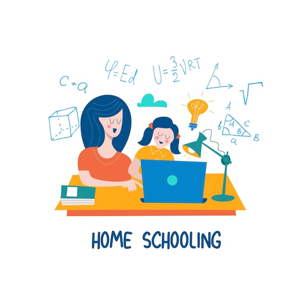 Home schooling. The concept of getting a good education at home.