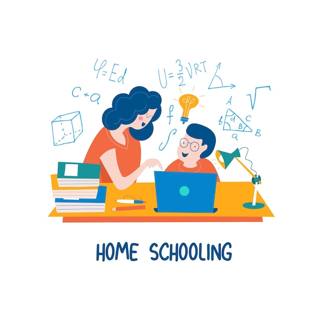 Home schooling. the concept of getting a good education at home.
