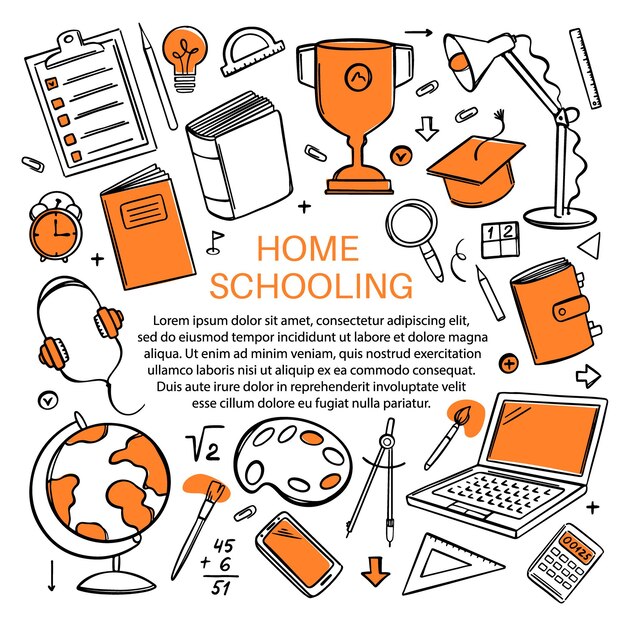 Vector home schooling online conceptual vectors distance education
