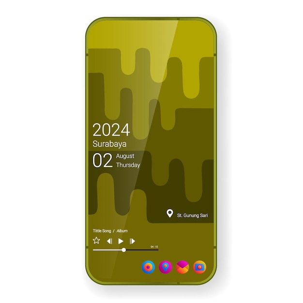 Home screen layout mobile app user interface yellow