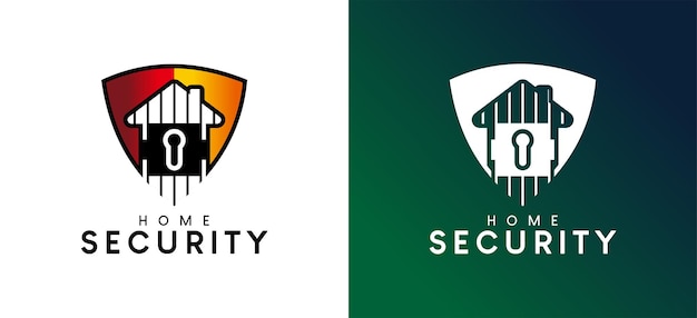 Home security logo design home shield vector illustration