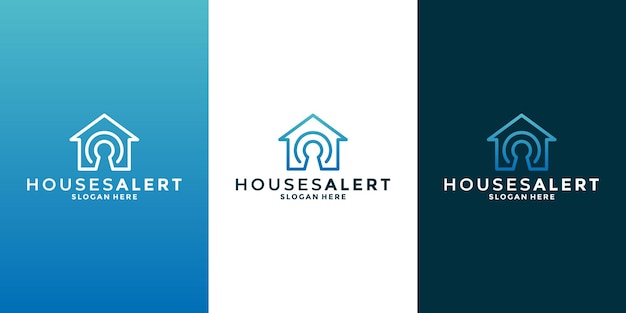 Home security logo design template for your business real estate, building, construction