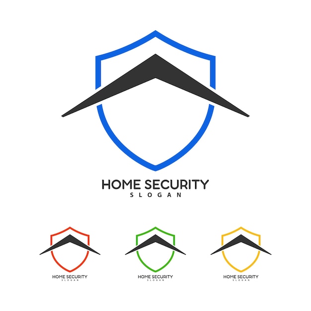 Home security logo design vector template