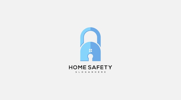 home security logo, padlock home logo