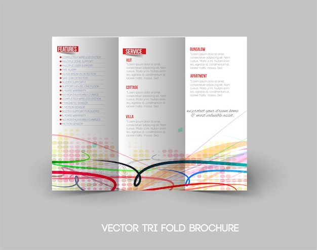 Home security trifold mock-up brochure sjabloonontwerp