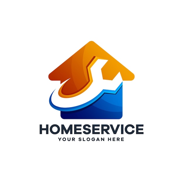 Vector home service gradient logo