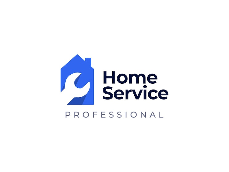 Vector home service logo design concept