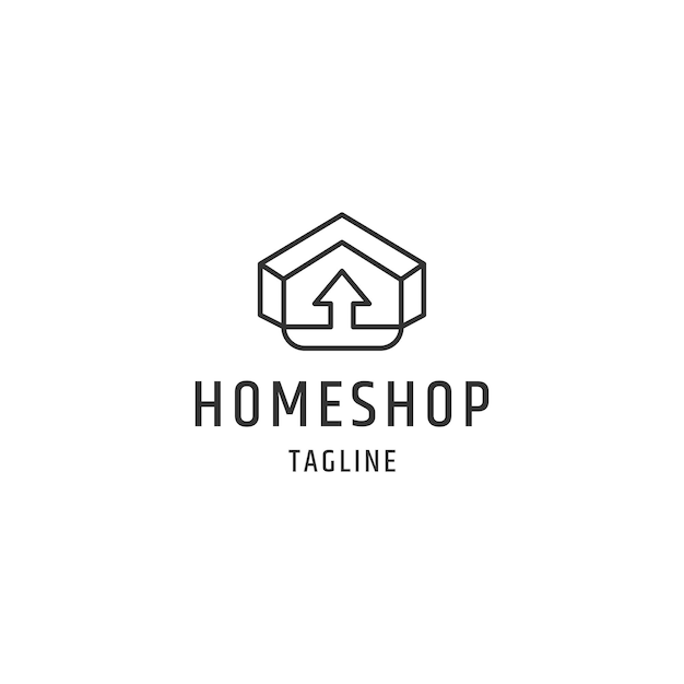 Home shop line logo template