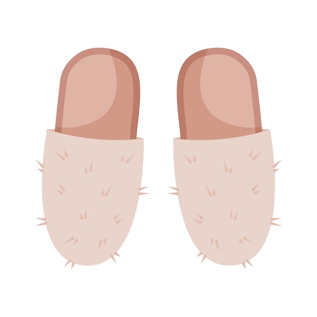 Home slippers in flat cartoon style