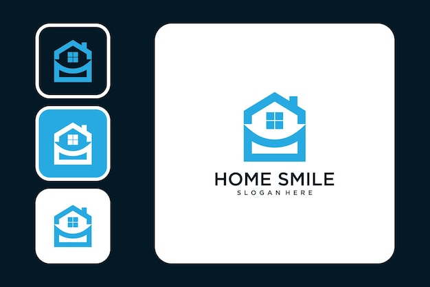 Home smile modern logo design