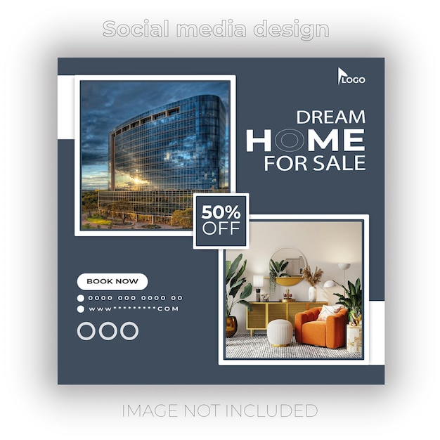 Vector home social media post design and banner template