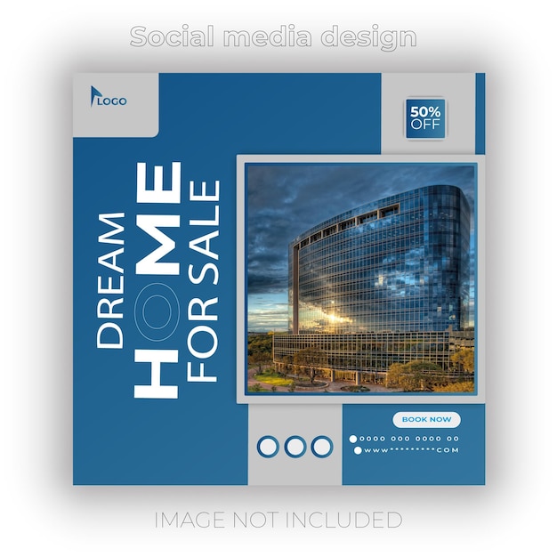 Home social media post design and banner template