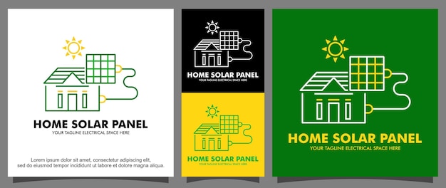 Home solar panel logo template