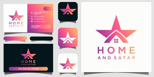 home and star logo design