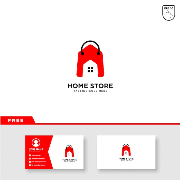 ホームストアのロゴのベクトルと名刺テンプレート