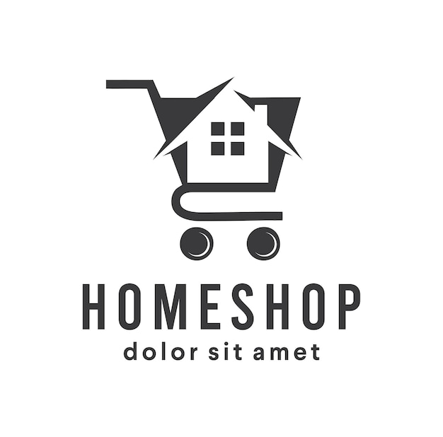 Vector home store shop cart logo concept