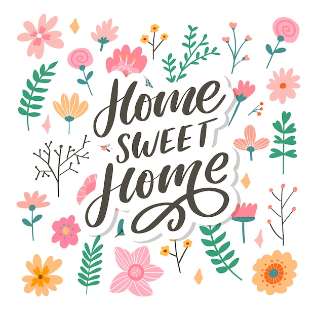 'home sweet home' hand belettering