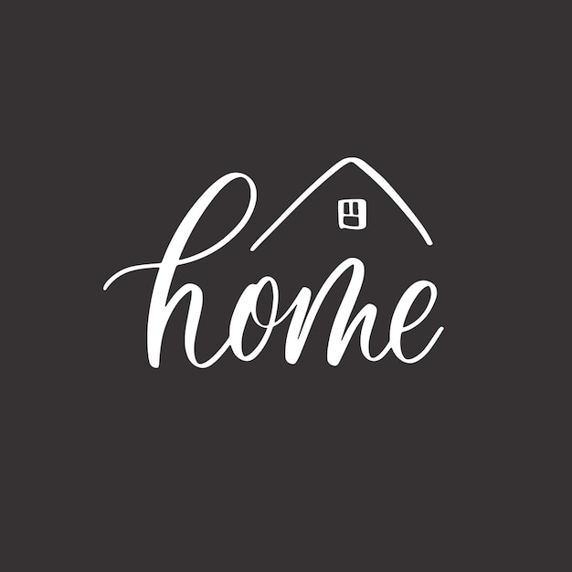 Home sweet home hand lettering inscription