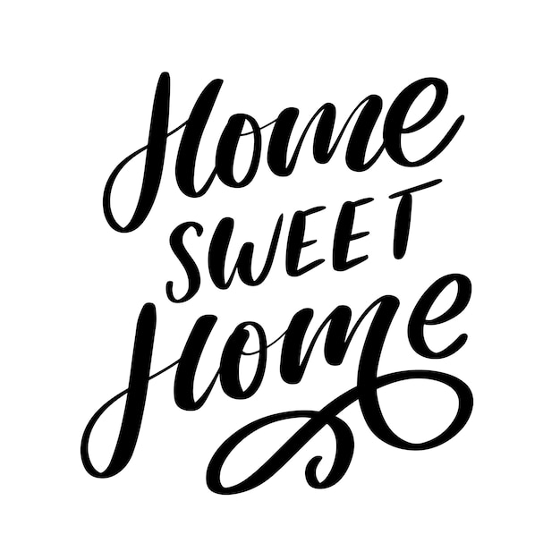 'home sweet home' hand lettering