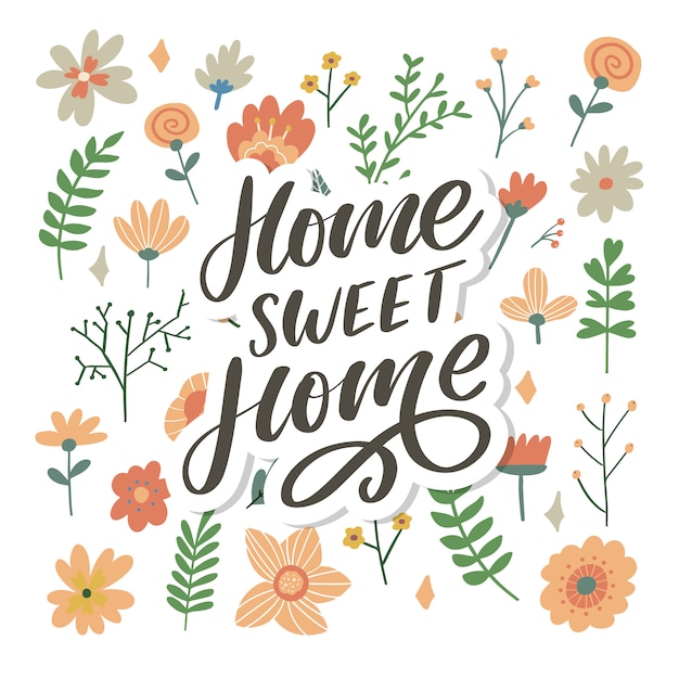 'home sweet home' hand lettering