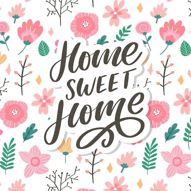 'home sweet home' hand lettering