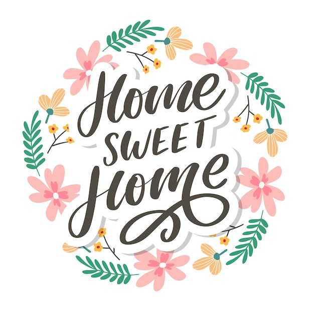 'home sweet home' hand lettering