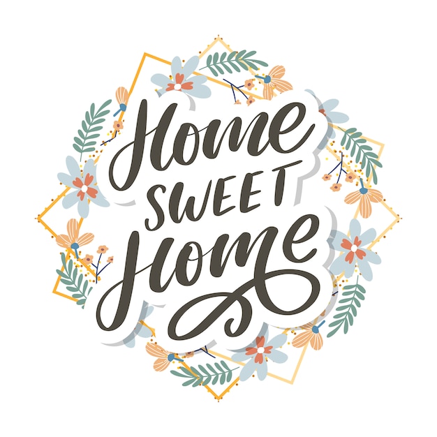 Vector 'home sweet home' hand lettering