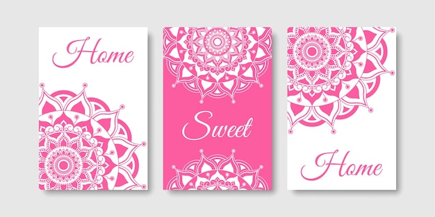 Home sweet home mandala posterset voor aan de muur