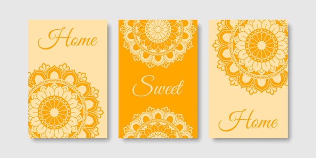 Home sweet home mandala posterset voor aan de muur