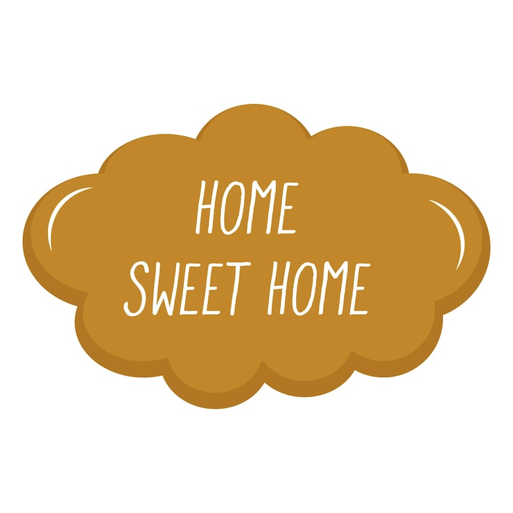 Vector home sweet home 메시지 스티커 디자인 글자 스티커 타이포그래픽 메시지 채팅 배지
