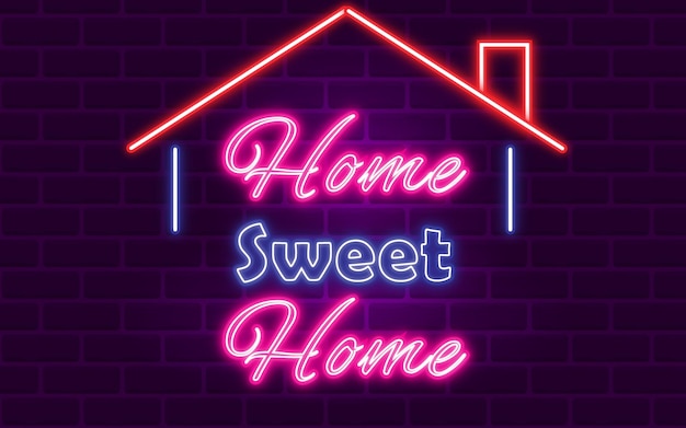 Home sweet home neon achtergrond