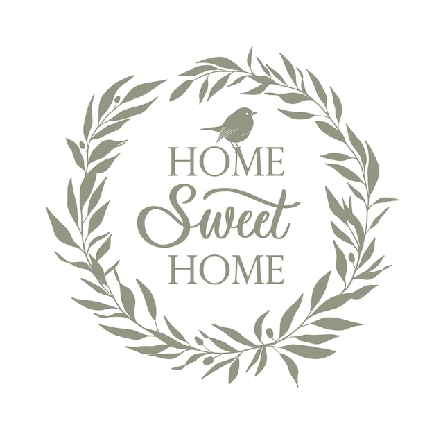 Home Sweet Home Typography poster Handmade lettering print