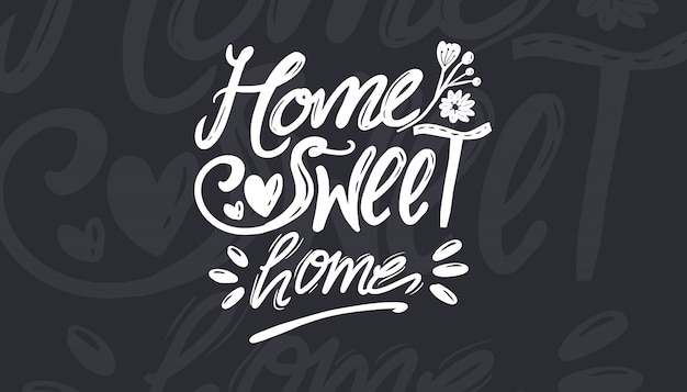 Home sweet home vector typografie set collectie voor afdrukken