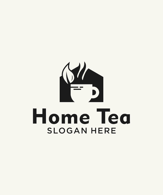 home tea. tea shop logo. modern and simple