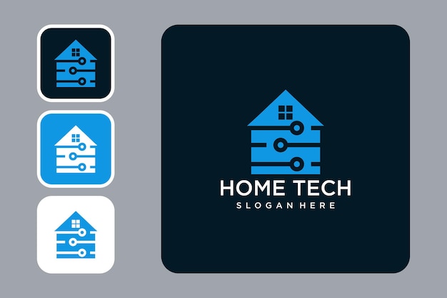 Home tech logo design template