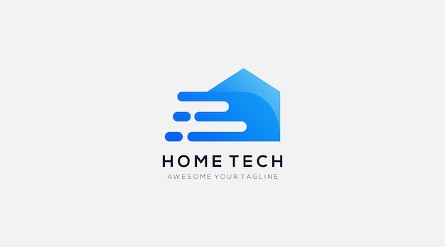 Home tech vector logo design template