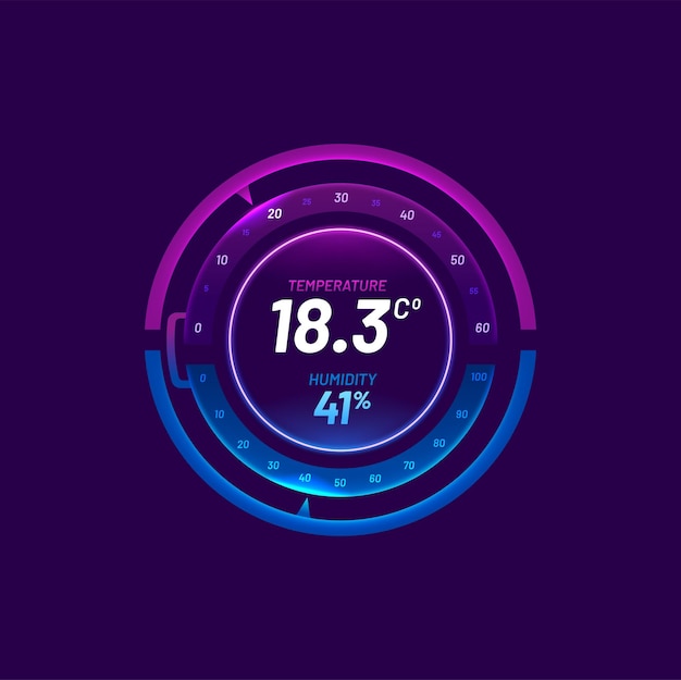 Home thermostat or smart thermometer control dial