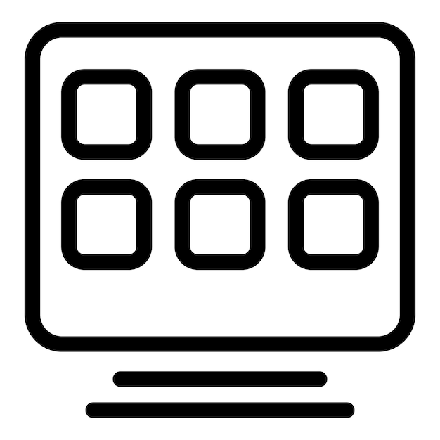 홈 TV 세트 아이콘 개요 벡터 원격 비디오 스마트 인터넷 wifi
