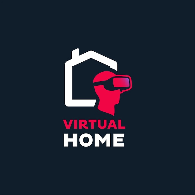 Vector home virtual reality logo