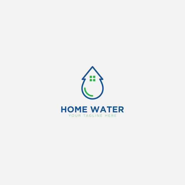 Home Water-logo-ontwerp en modern huislogo