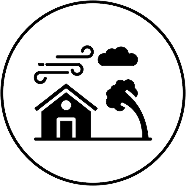 Vector home wind vector icon can be used for natural disaster iconset