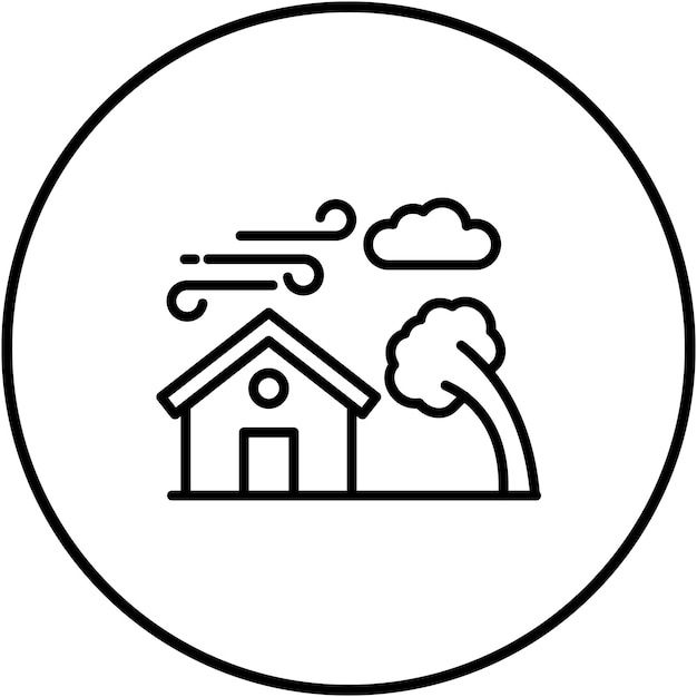 Vector home wind vector icon can be used for natural disaster iconset