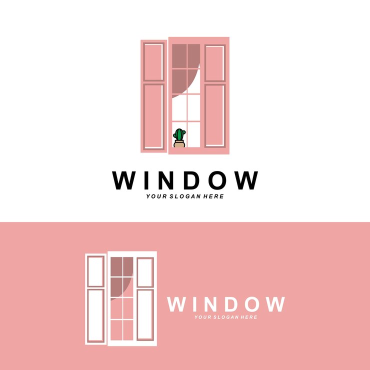 Vector home window logo home interior icon design