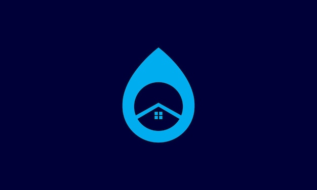 Home with drop water logo design vector symbol illustration graphic