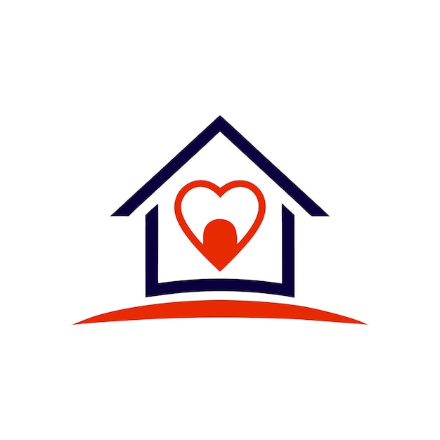 home with a heart logo representing love and care