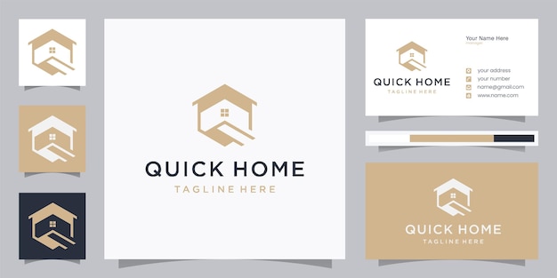 Casa con logo iniziale q astratto design