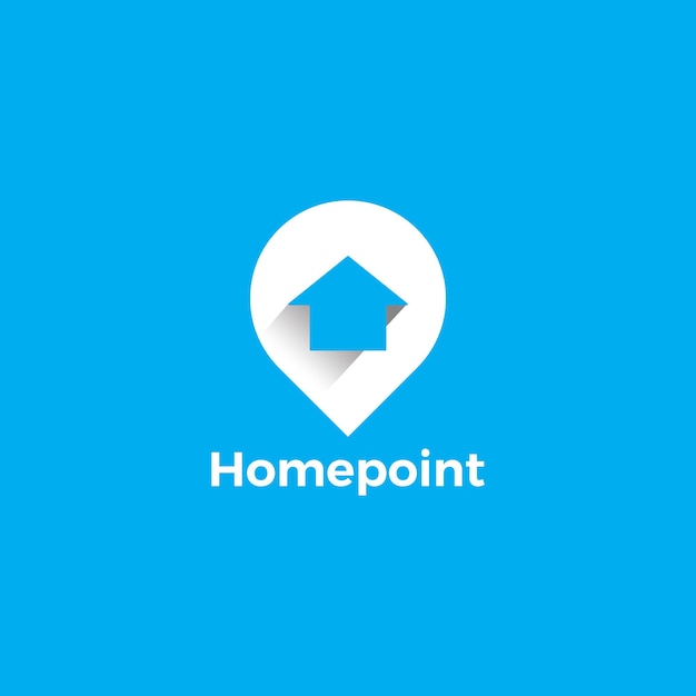 Home with location mark logo design