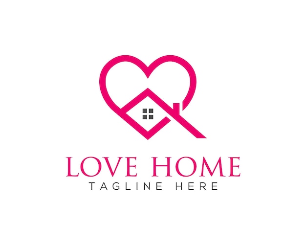 Home With Love Heart Icon Simple Love Home Logo Design